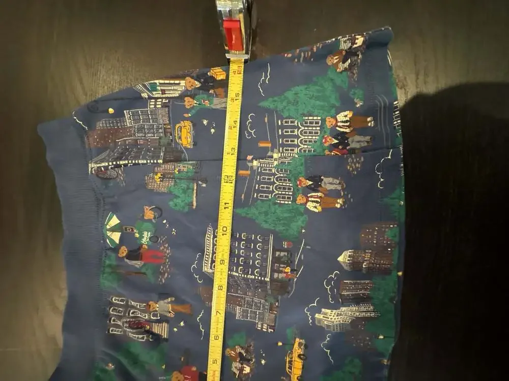 Girls Polo Ralph Lauren Teddy Bear Cityscape Print Skirt skort Size M 8-10 NEW